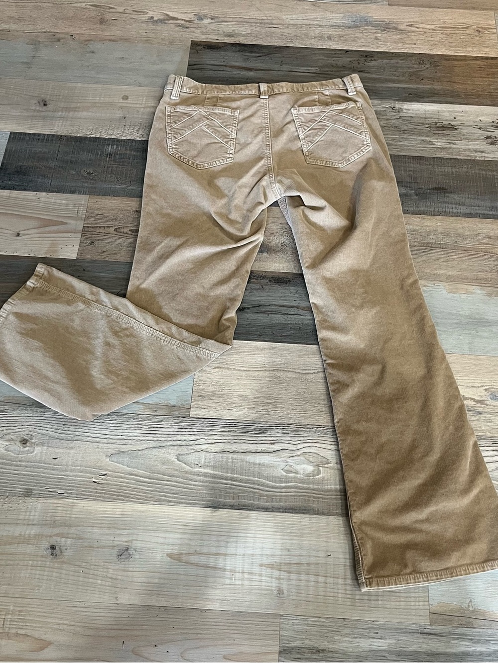 Vintage GAP Ultra Low Rise Women's Wide Leg Jeans in Tan Sz 12 Boho Chic TC0179 - Picture 4 of 9